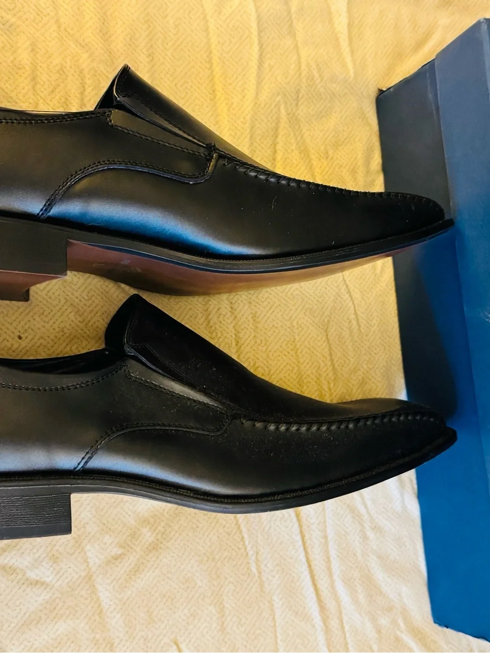 Joseph Abboud Black Leather Slip-On Dress Shoes